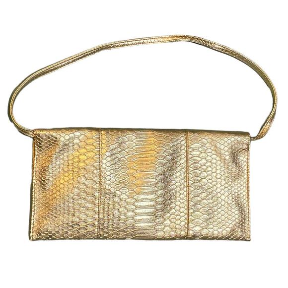 Vintage 90s Gold Jessica McClintock Convertible Clutch/Purse - Picture 5 of 9
